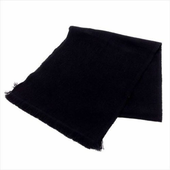 Dior Homme Scarf Black Wool 100% Mens Authentic Used - Picture 1 of 6
